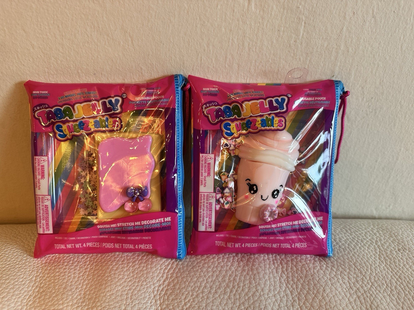 New Taba Jelly Squeezables Set of 2 Soft Squeeze Toy