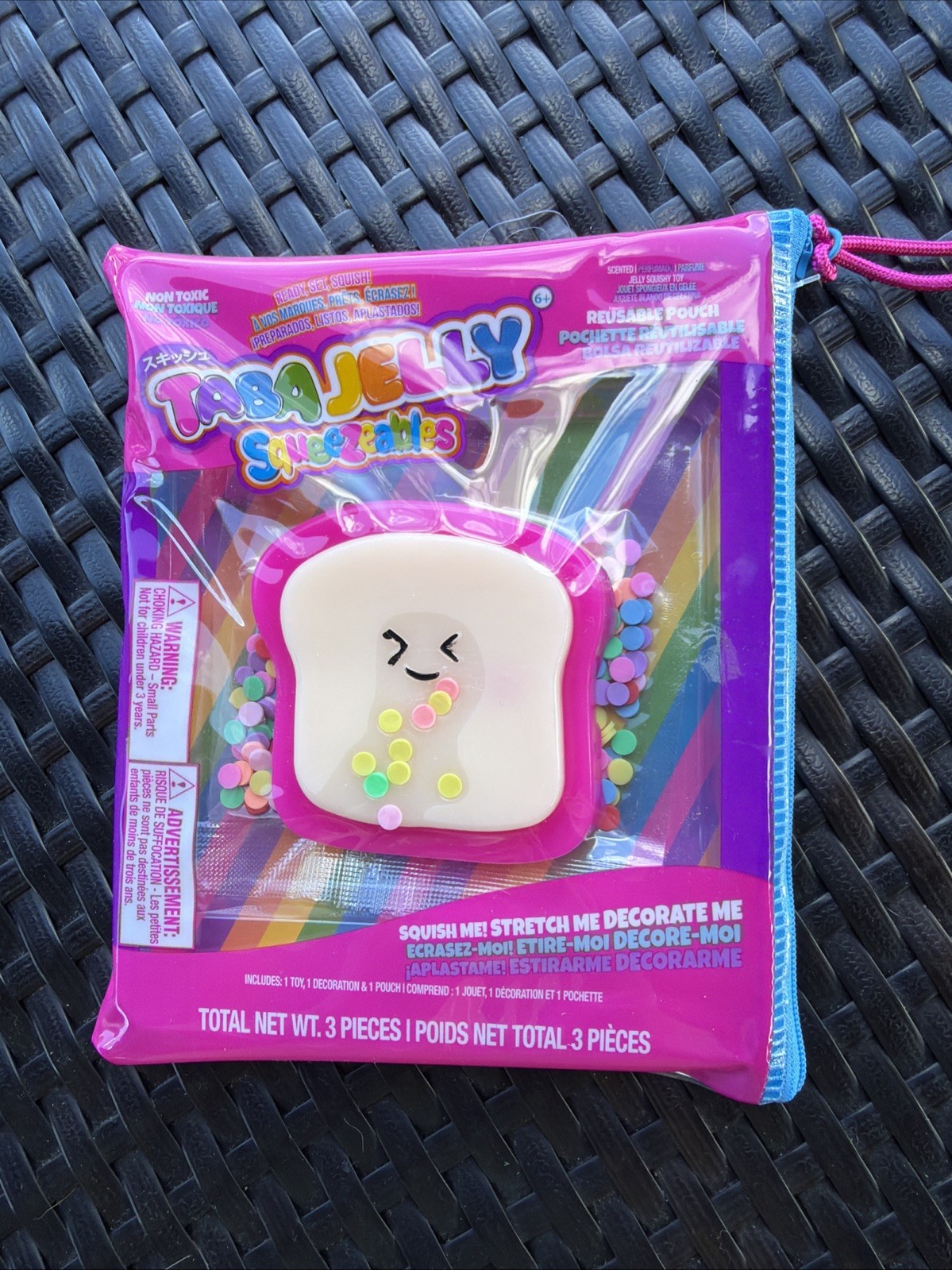 Taba Jelly Squeezeables Scented Timmy Toast Squishy, Bread Squish Squeeze Toy