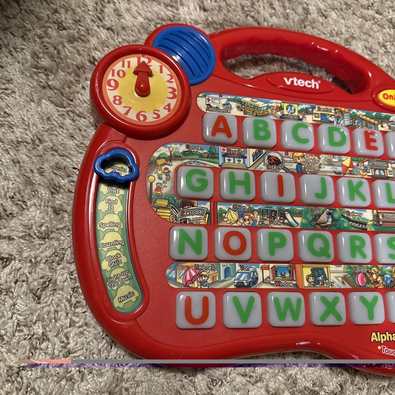 VTech Touch And Discover ALPHABET TOWN: 8 Different Educational Activities Clock