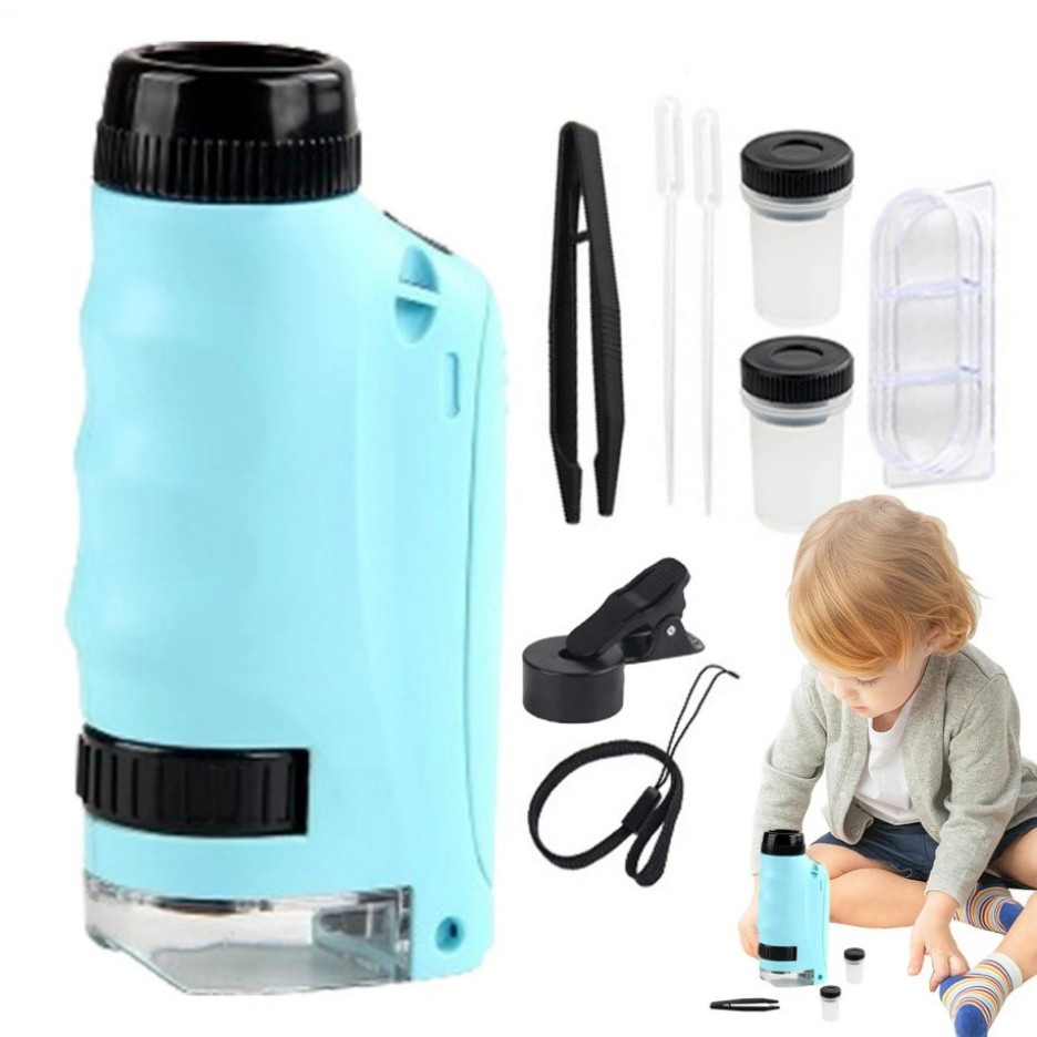 Mini Microscope for Kids, Portable Microscope, LED Lighting Small Handheld***==