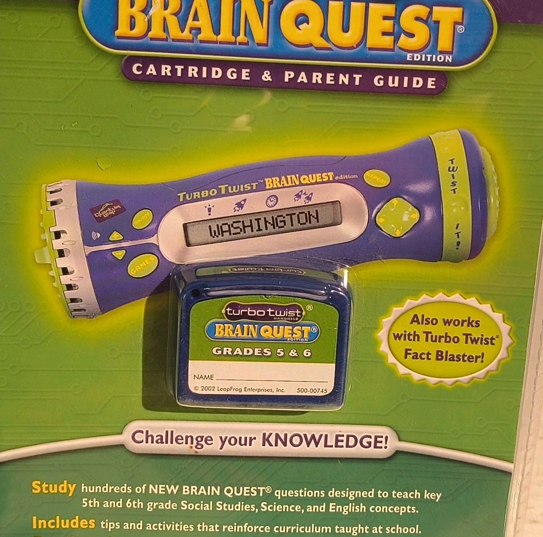 Turbo Twist Brain Quest Cartridge ONLY 1st-2nd Grade LeapFrog NEW SEALED 2002