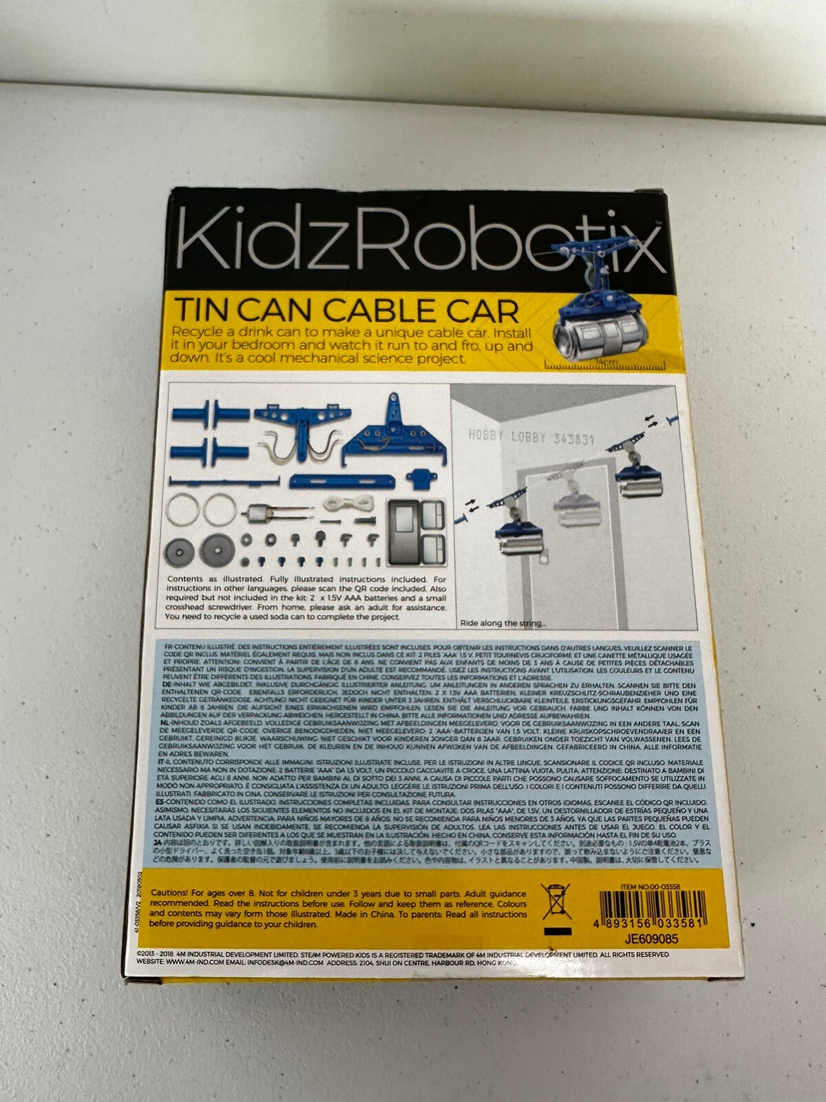 KidzRobotix Tin Can Cable Car Kit – Brand New Stream Powered Kids