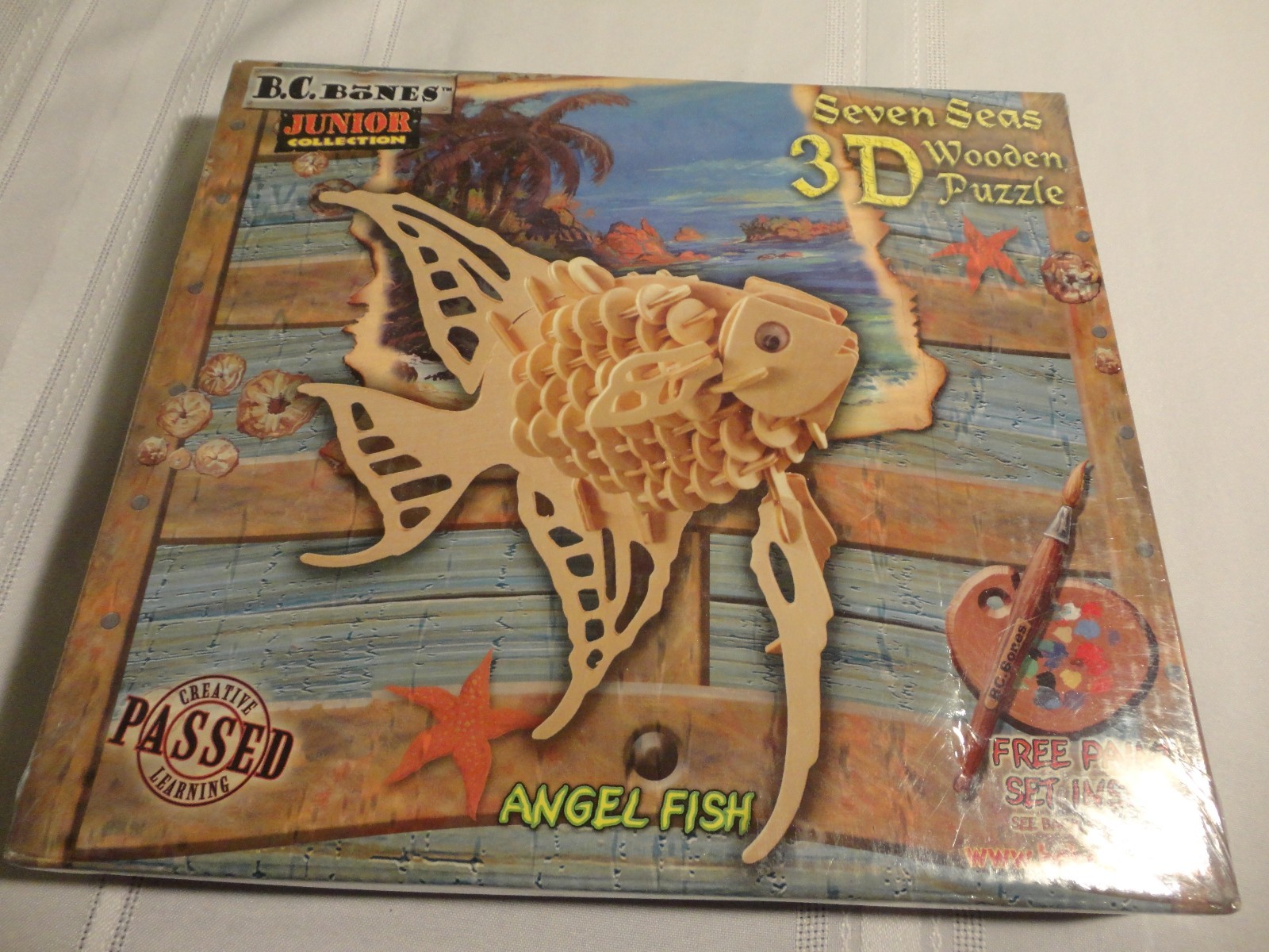 B.C. Bones Junior Collection 7 Seas 3-D Angel Fish Wooden Puzzle – NIB