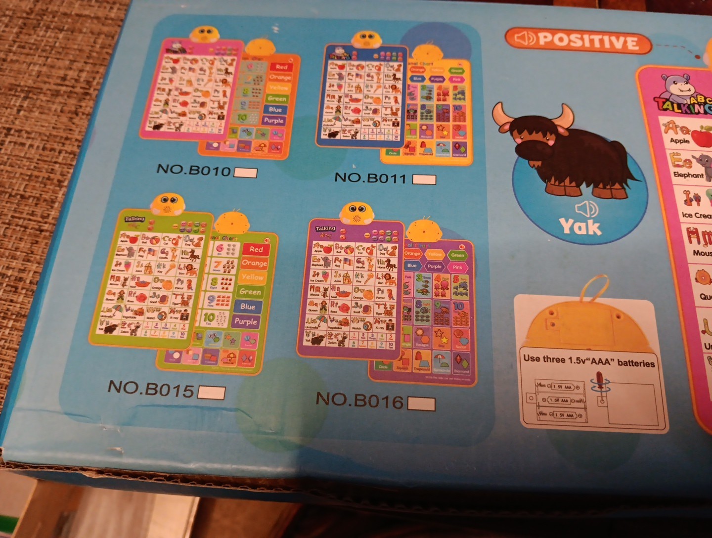 Gahoo CLICK TO READ Wall Chart Letters Numbers Colors Shapes Animals 12M+ NIB