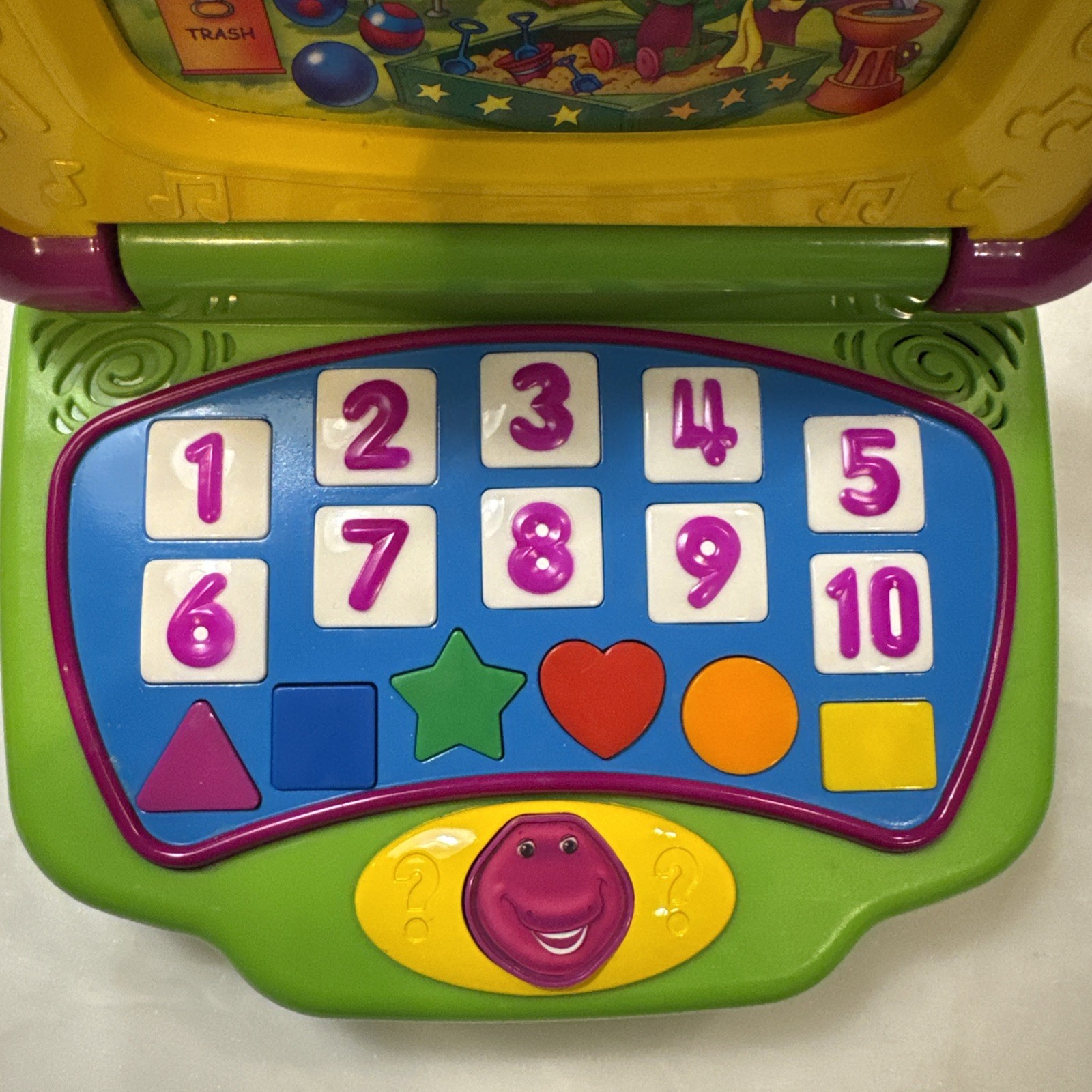 Barney Learning Fun Laptop Toy Complete 5 Story Activity Cards Vtg 2002 Works!