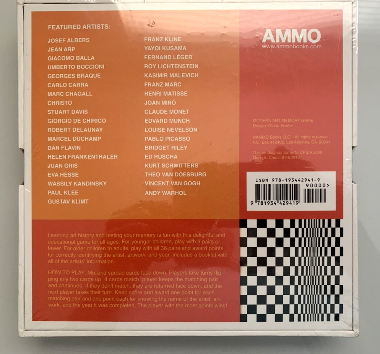 Ammo Educational Modern Art Memory Matching Game 2011 NEW SEALED