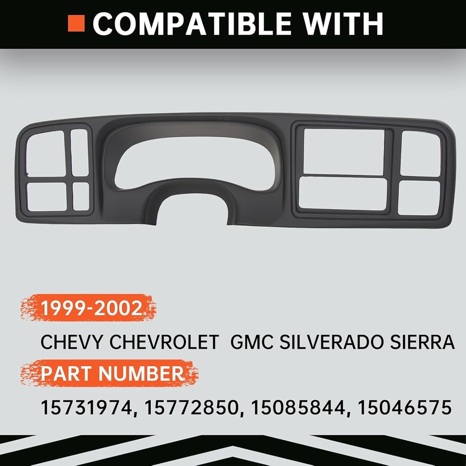 Kojem Double DIN Dash Cover Kit Compatible With 1999-2002 Chevy Silverado Avalan