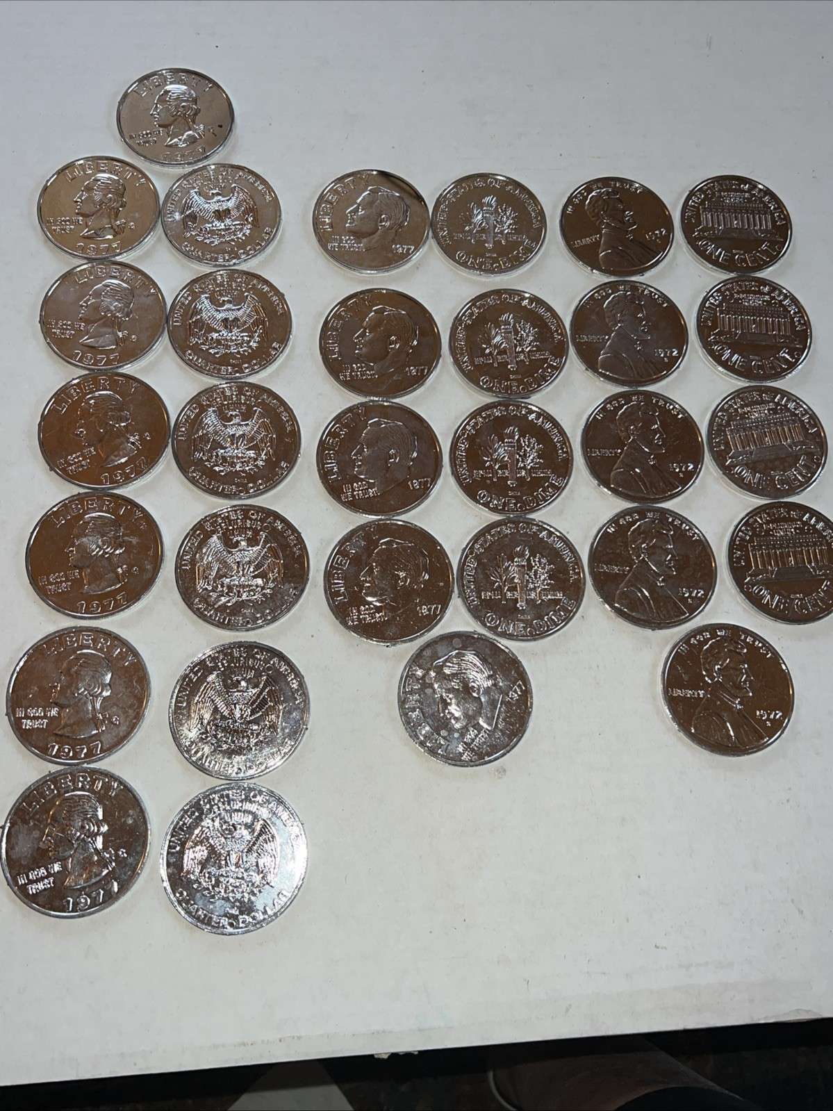 Manipulatives For Math. Play Coins – Oversized – Front And Back-31 Pieces