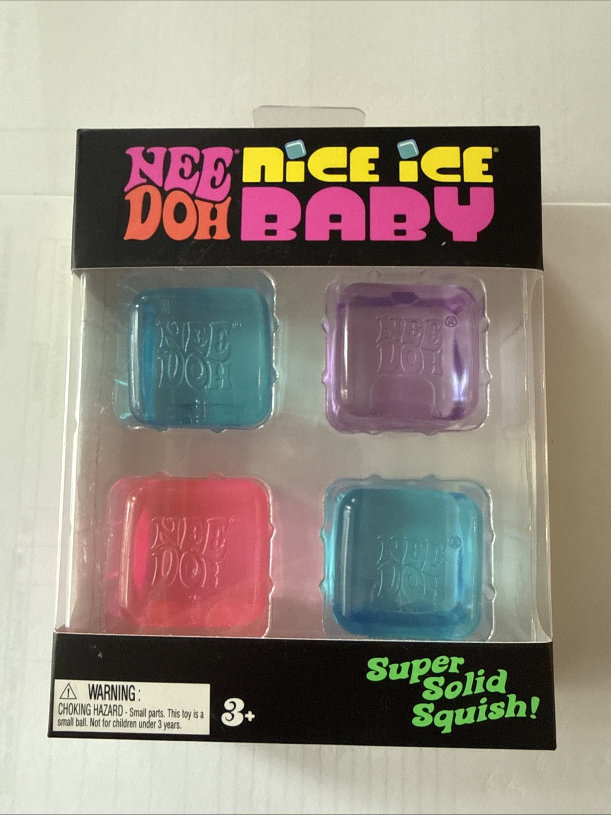 NeeDoh Nice Ice Baby Squish Cube Super Solid Stress Toy. Factory Sealed NIB