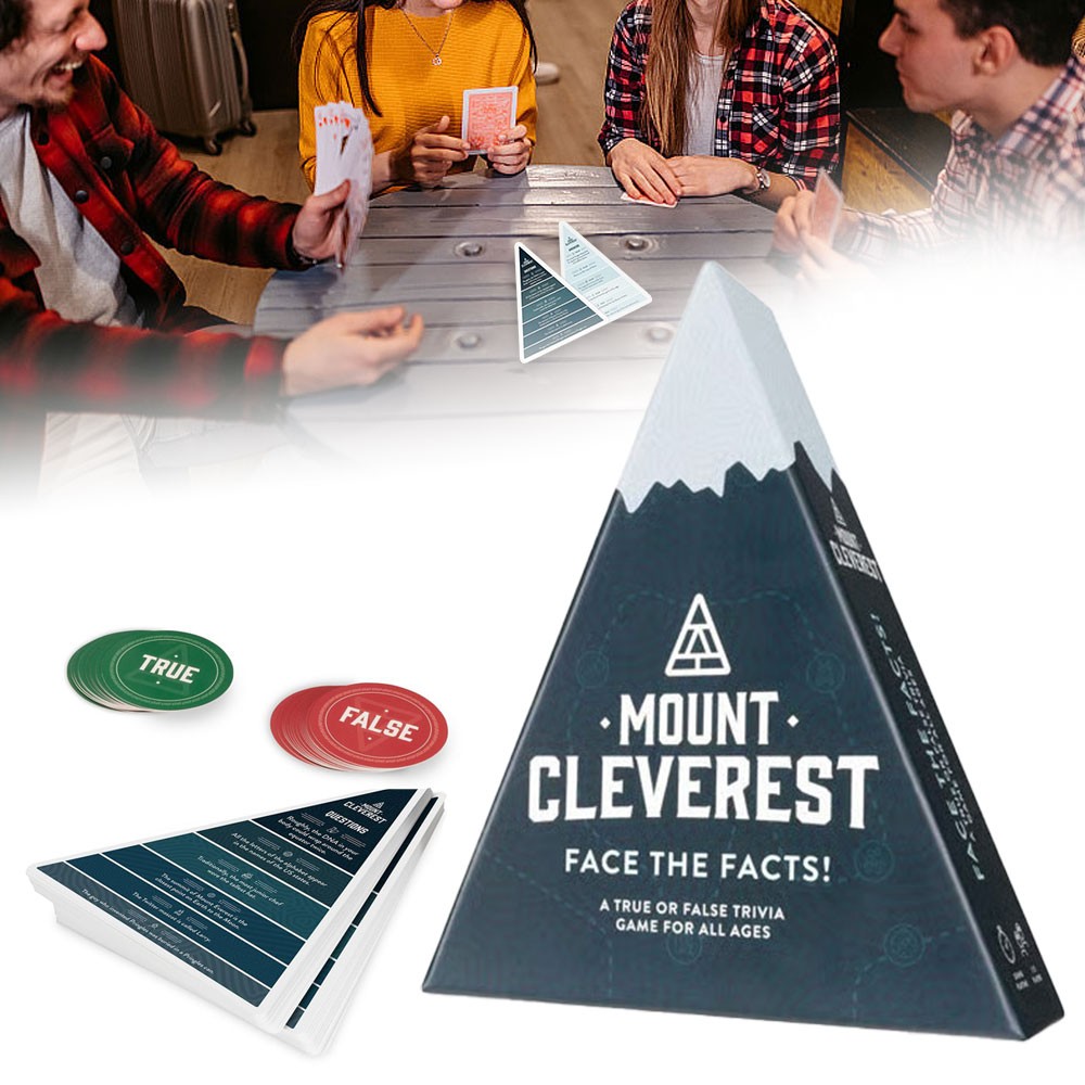 MOUNT CLEVEREST – True or False Trivia Game Fun Family Card Game OY