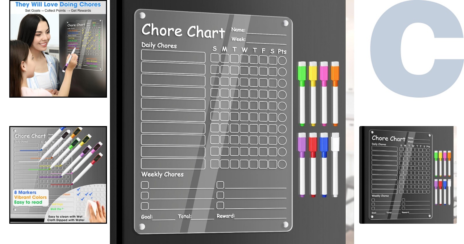Motivational 12×9” Acrylic Family Chore Checklist – Easy Erase & Scratch-Proof
