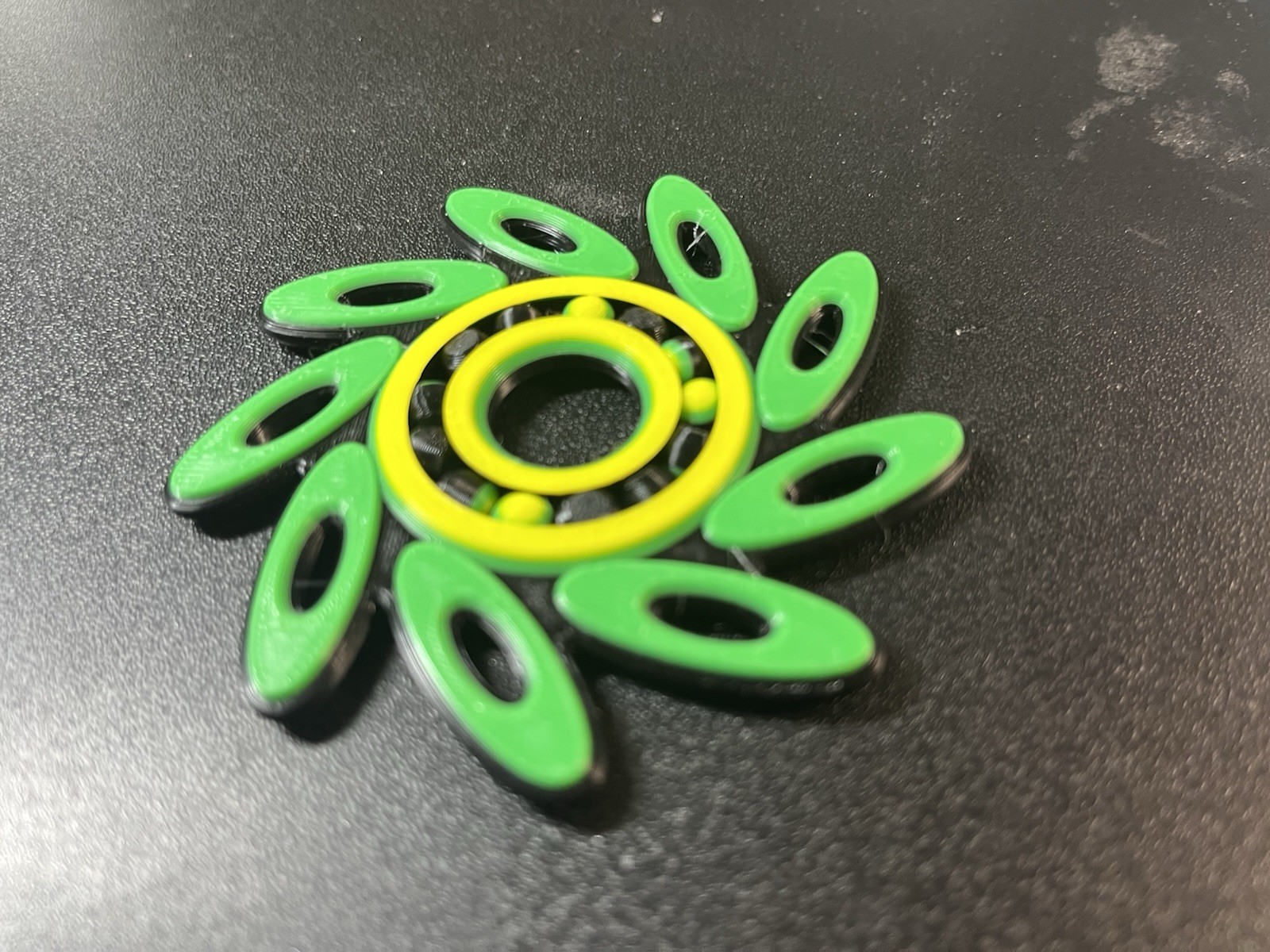 3D printed Green & Yellow Tactile Sensory Fidget Toy, Tactile Sensory Toy