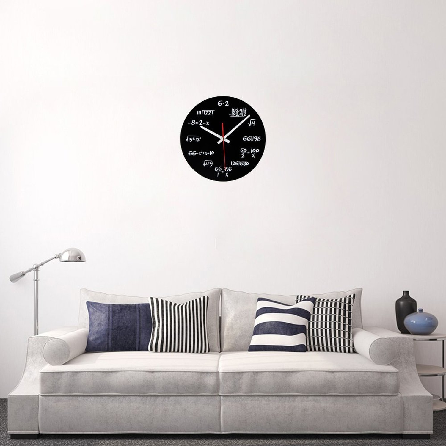 Timelike Math Clock, Unique Wall Clock Modern Design Novelty Maths Equation C…