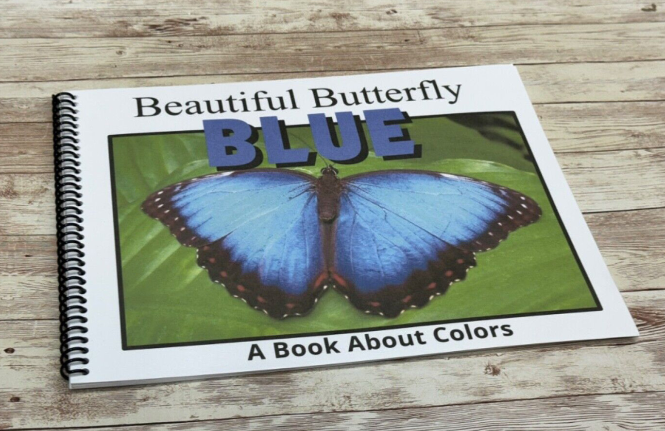 BLUE | Beautiful Butterfly Blue | LEARNING COLORS | Spiral Bound Picture Book