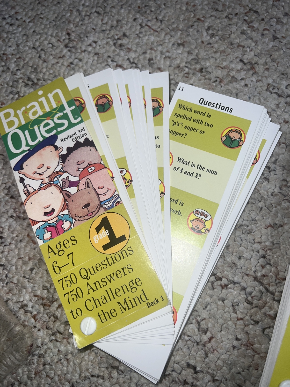 Brain Quest Grade 1 Age (6-7) Revised 3rd Edition Set of 2.