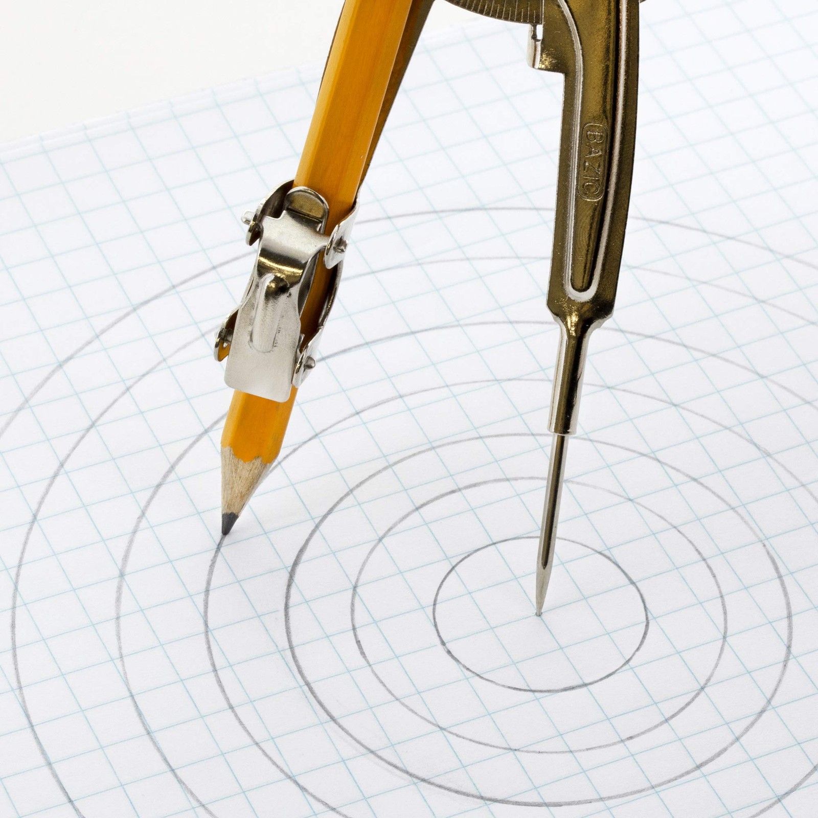 BAZIC Products Geometry Math Compass Set w/Scale-Arm, Nickel 1-Pack, Silver