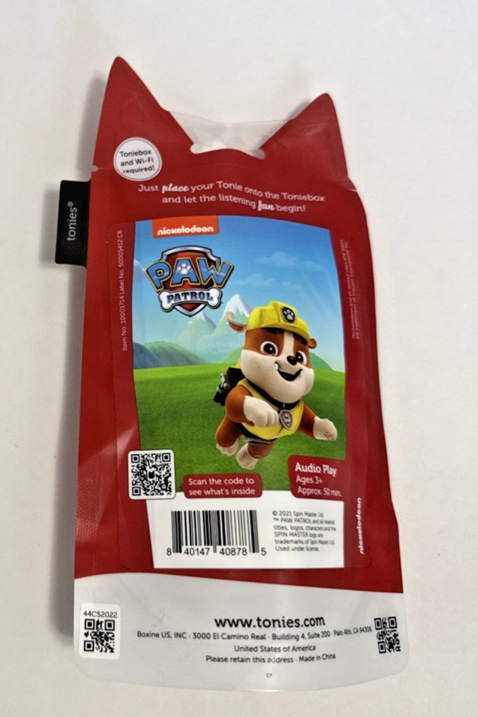 Tonies PAW Patrol Rubble Audio Play Figurine -sealed