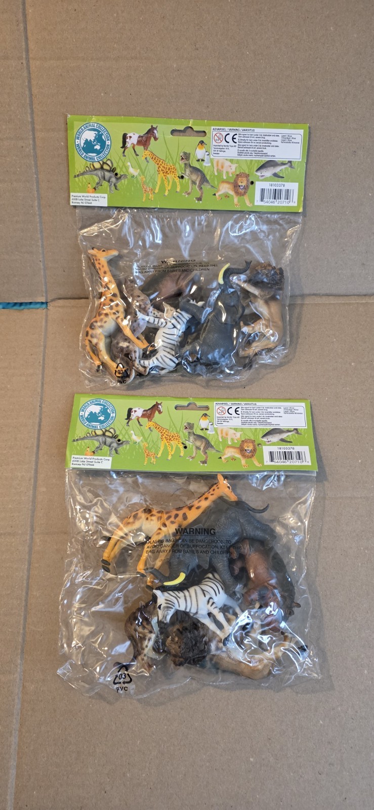 World Animal Collection, Wildlife Playset, 2 Packs ( 6 Pcs each/pk )