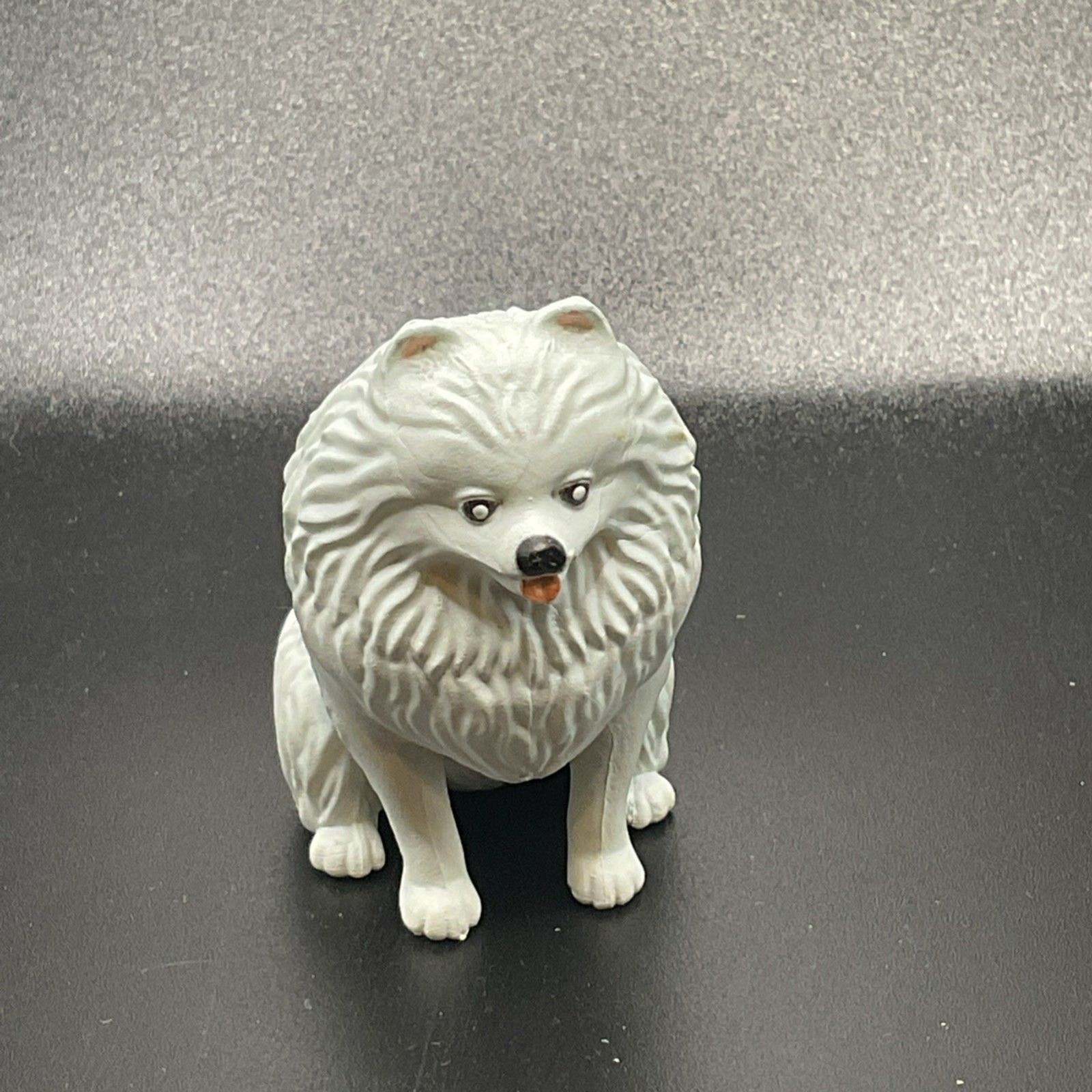 White Pomeranian Toy Dog Realistic Fashion Doll Barbie Dollhouse 2″ Figure