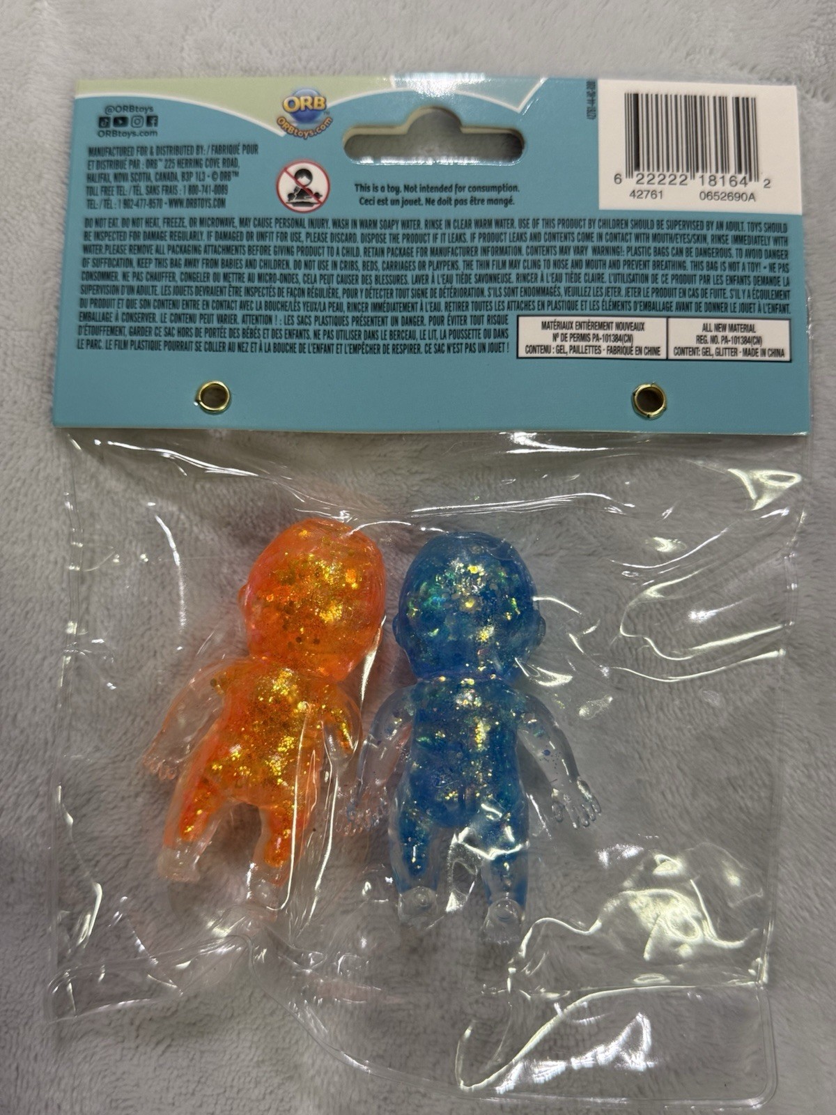 ORB Curiosities Sugar Swap Twinsies Squishy 2 Babies Sensory Toy Blue & Orange