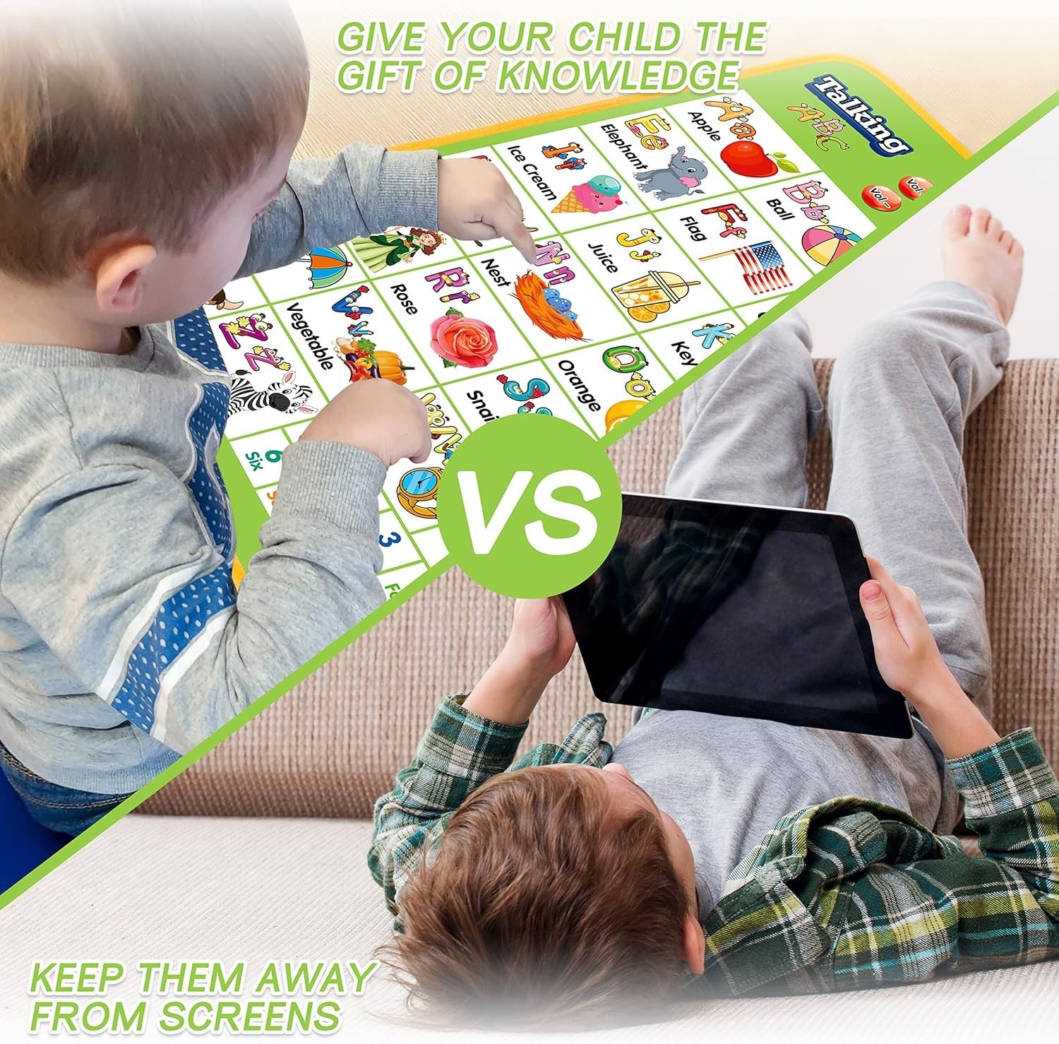 Interactive Electronic Alphabet Wall Chart for Toddler Learning – 24×16 inches