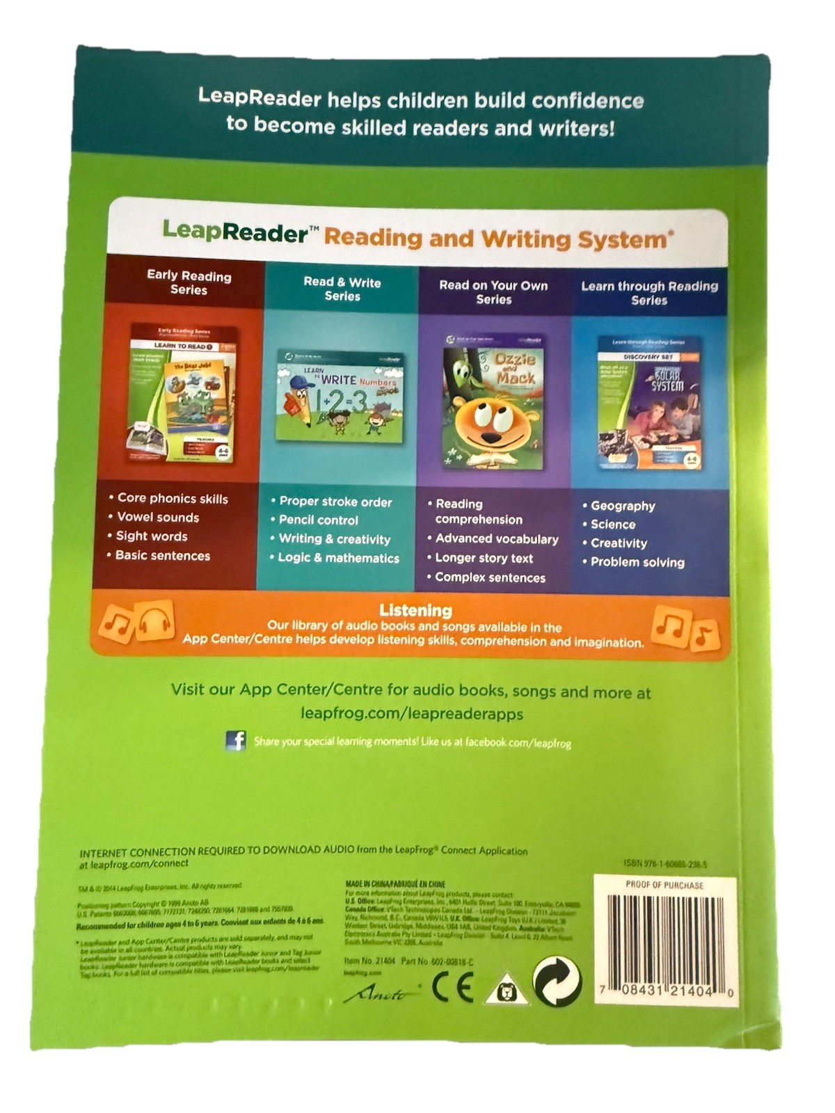 Leapfrog Leapreader Books – Lot of 2 Math Science Ready, Set, Kindergarten