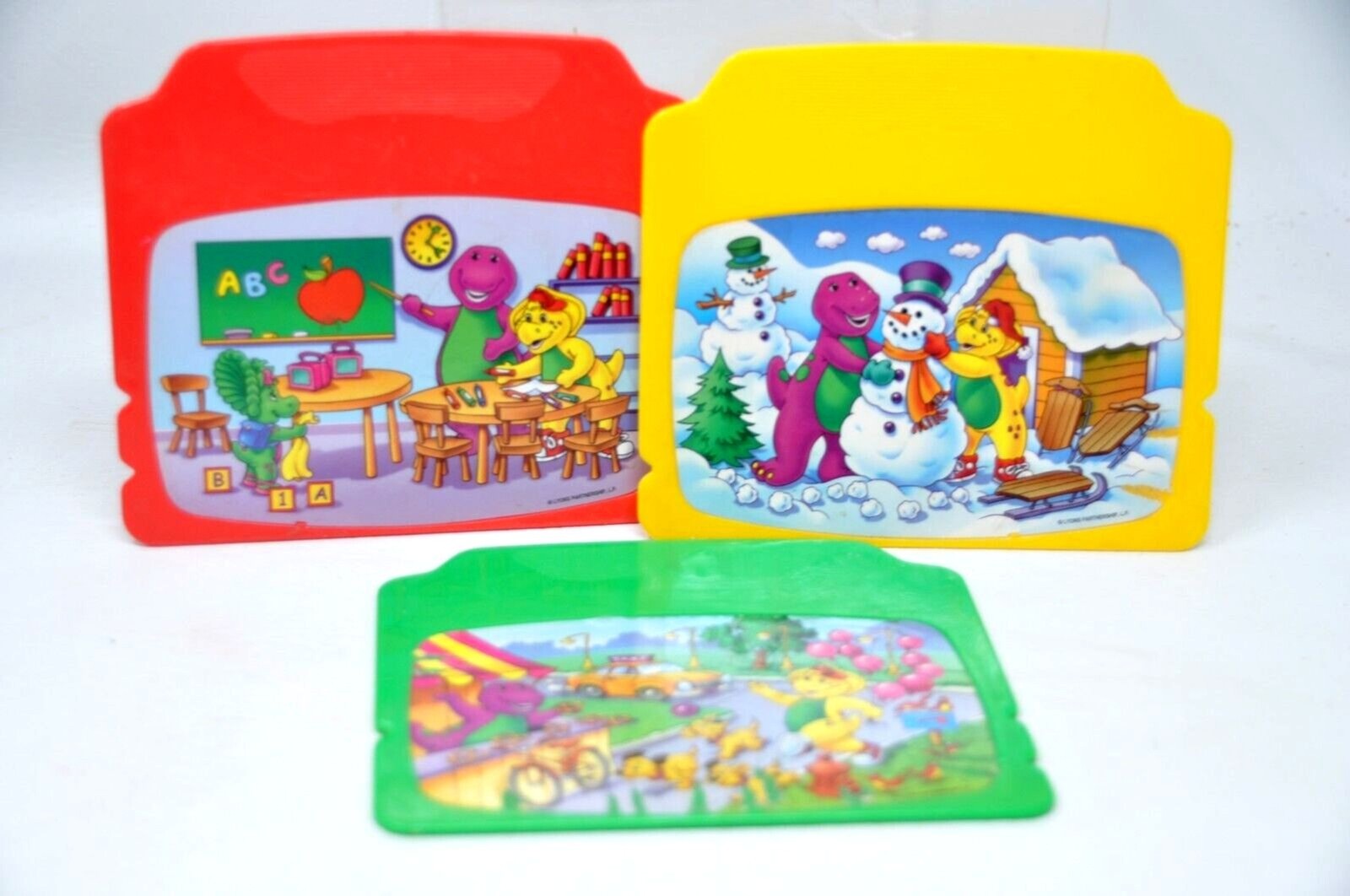 Vintage 2002 Mattel Barney Dinosaur Learning Laptop 3 Replacement Card Discs