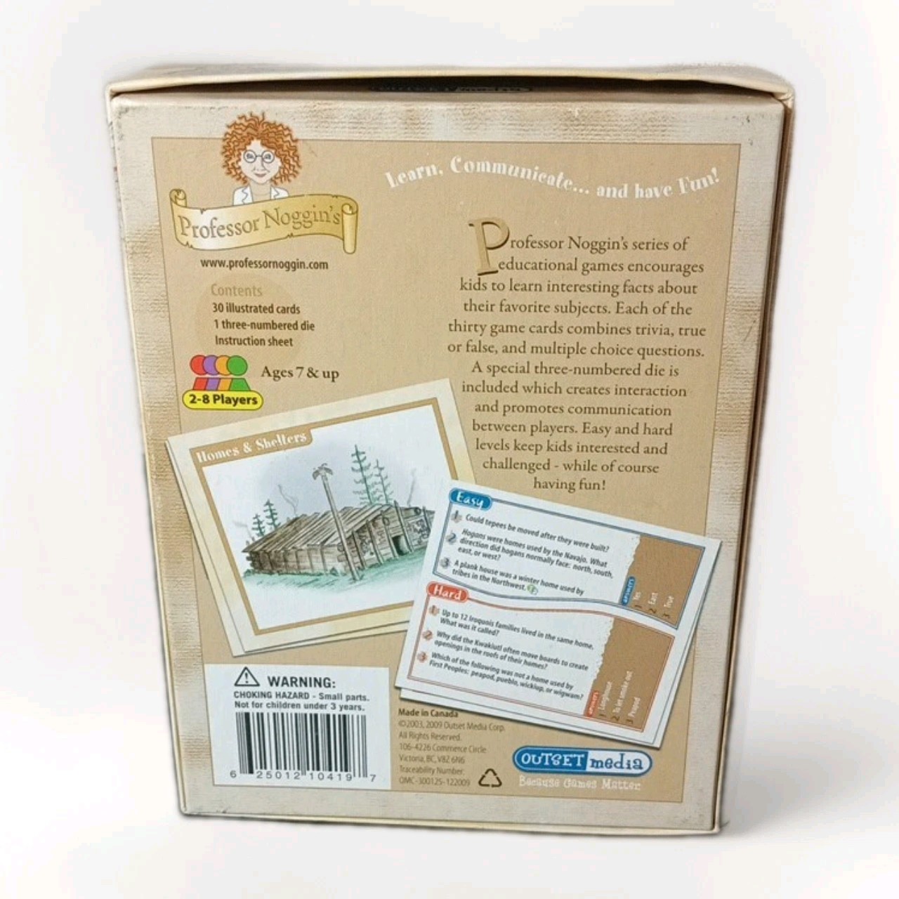 Professor Noggin’s Educational Card Game First People’s Of North Amer. Complete