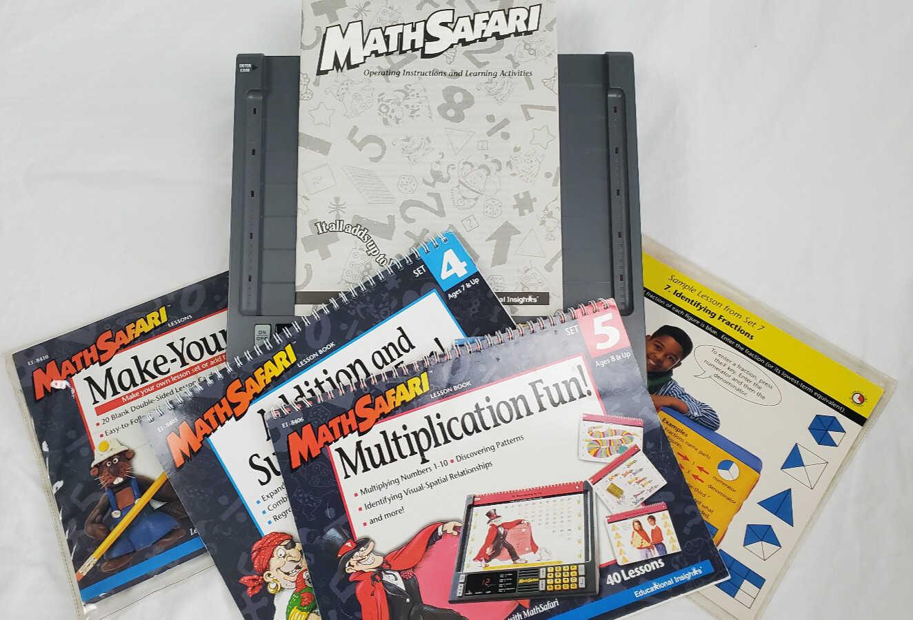 Math Safari Educational Insights Model EI-8400U Learning System w/Cards VINTAGE