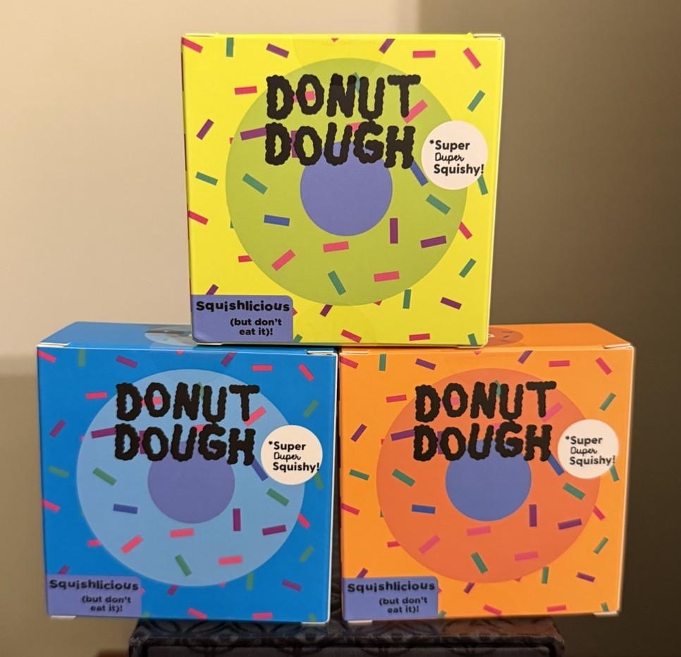 Lot Of 3 J’Adore Donut Dough Squishy Viral Tik Tok Blue Orange Green
