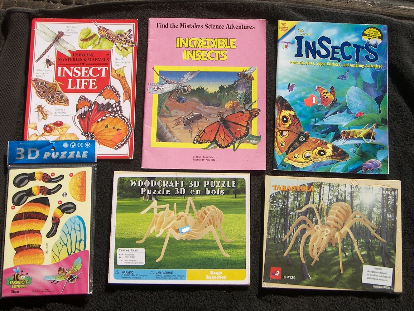 3 Craft Kits Tarantula Spider Honey Bee Insect Activity Stickers Puzzle