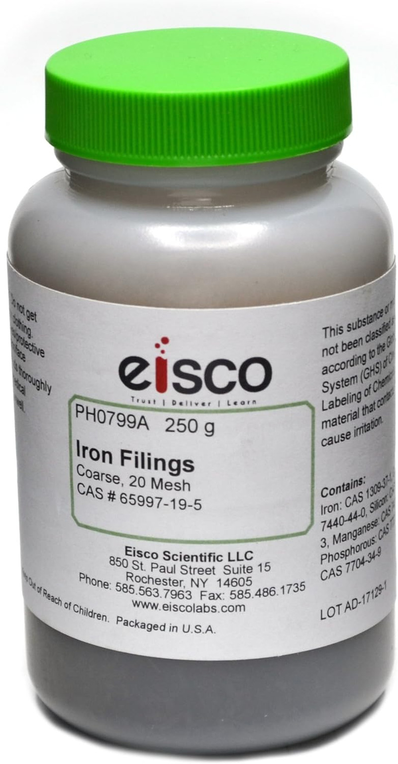 Coarse Iron Filings, 250G – 20 Mesh Iron Shavings for Magnets