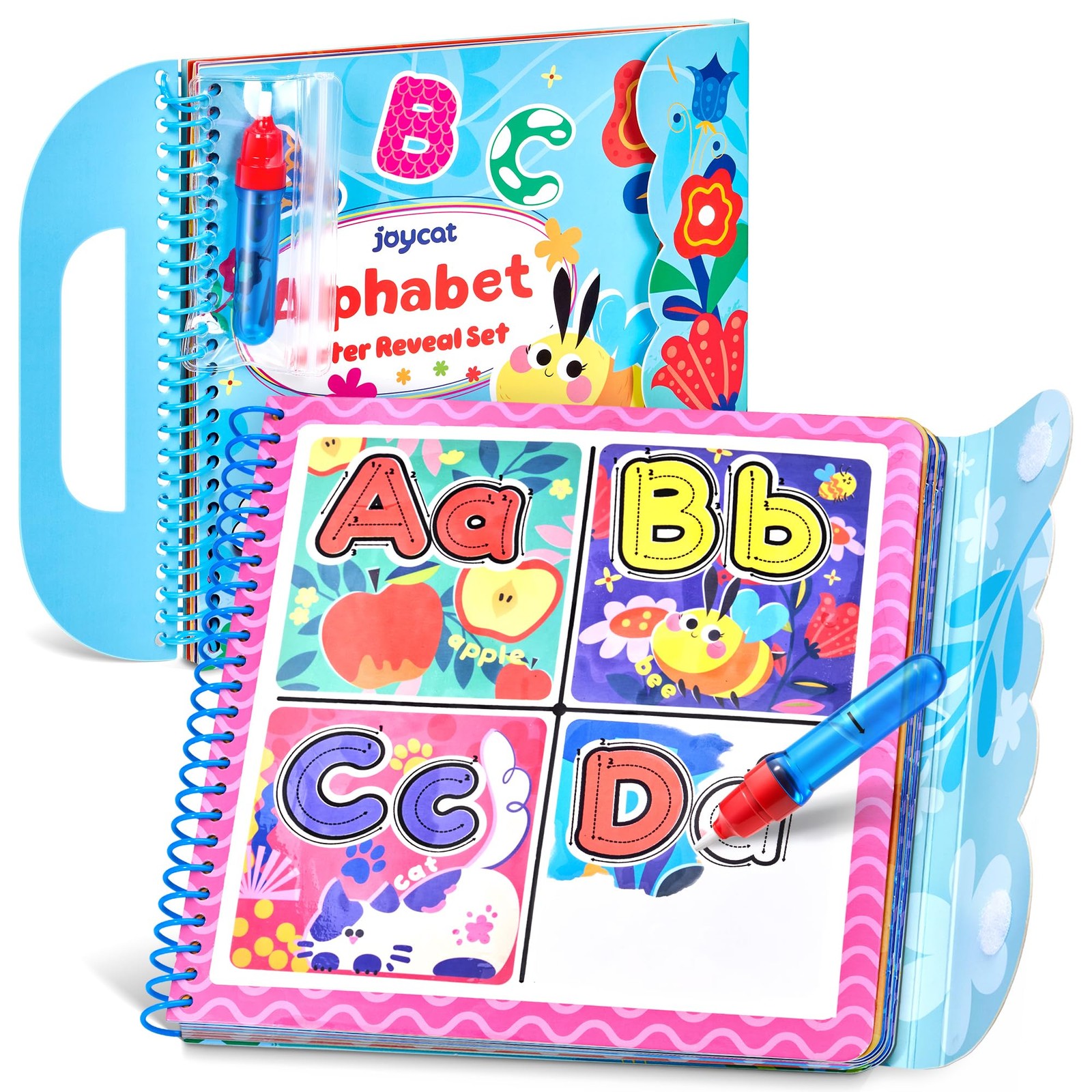 JoyCat Alphabet Water Coloring Book for Toddlers 3-5, Reusable Small, Multi