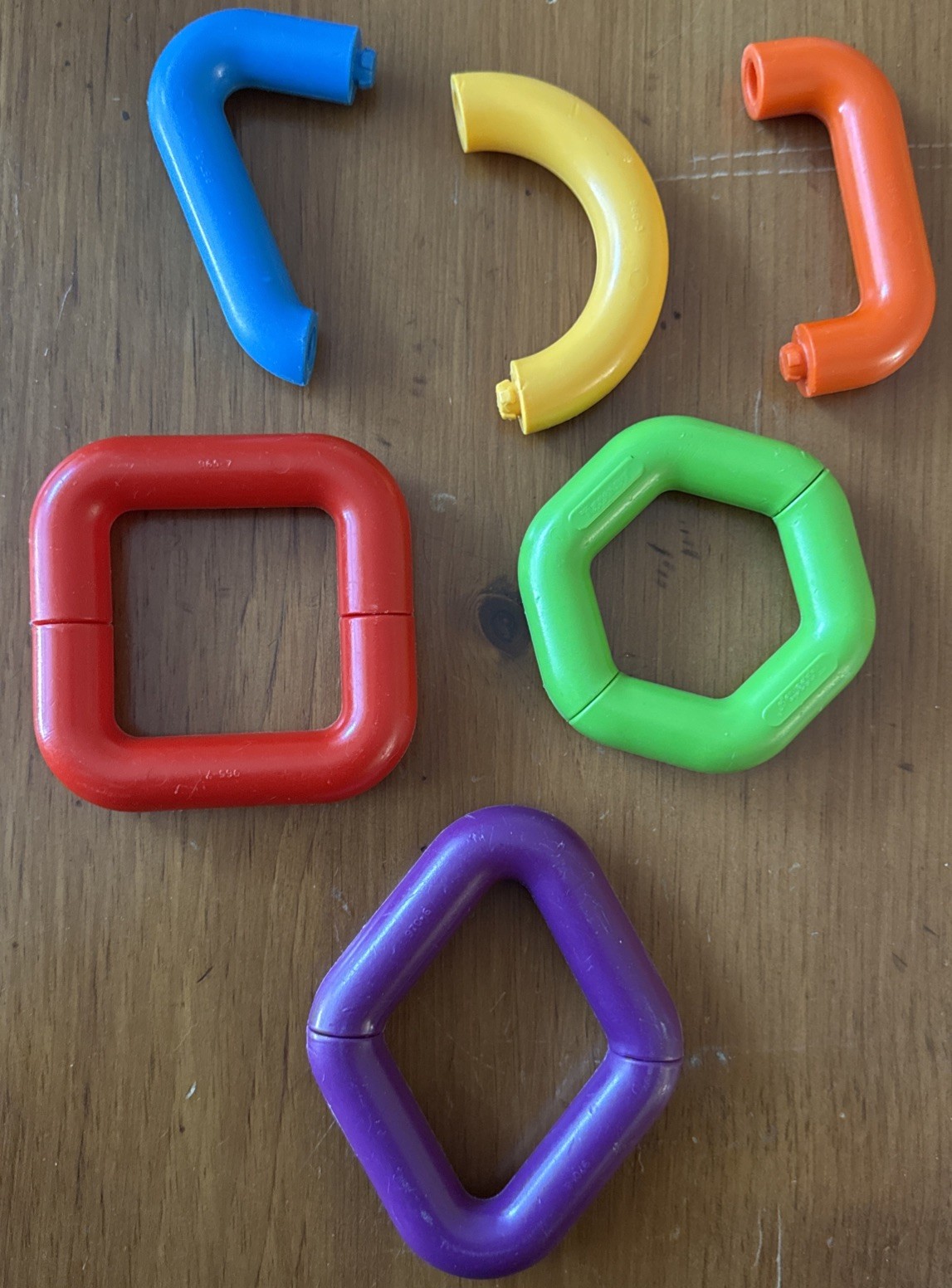 Vintage TUPPERWARE Tuppertoys LINK A LOT Links Shapes Linking Toy Chain Partial