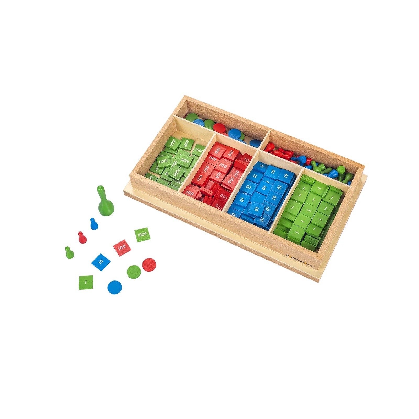 Montessori Hundred Board + Stamp Game Set Wooden Math Materials Complete EUC