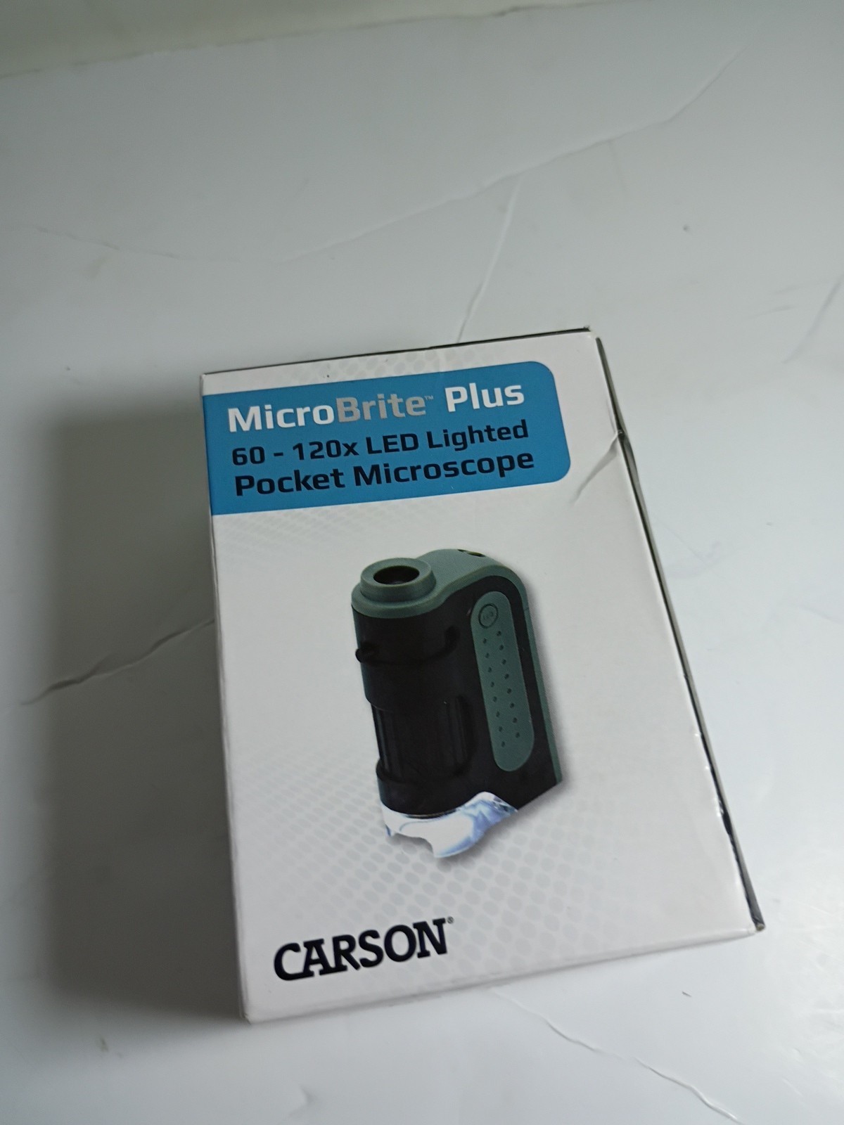 Carson MicroBrite Plus 60x-120x LED Lighted Pocket Microscope MM-300 Gray Boxed