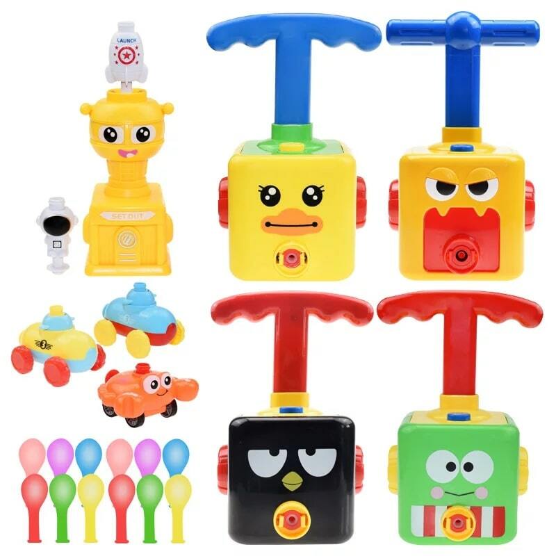 Balloon Launcher Powered Car Toy Set for Kids Children Toddlers Boys Girls Gift