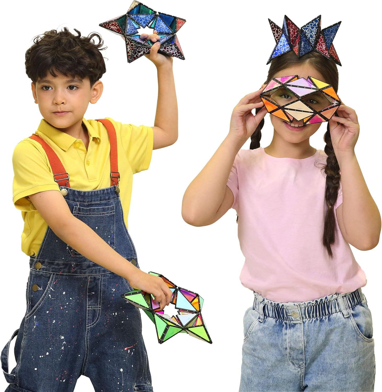 TOSY Magnet Pyramid Glow – 1 Cube Transforms into 1 Billion Shapes, 12 Pieces, 2