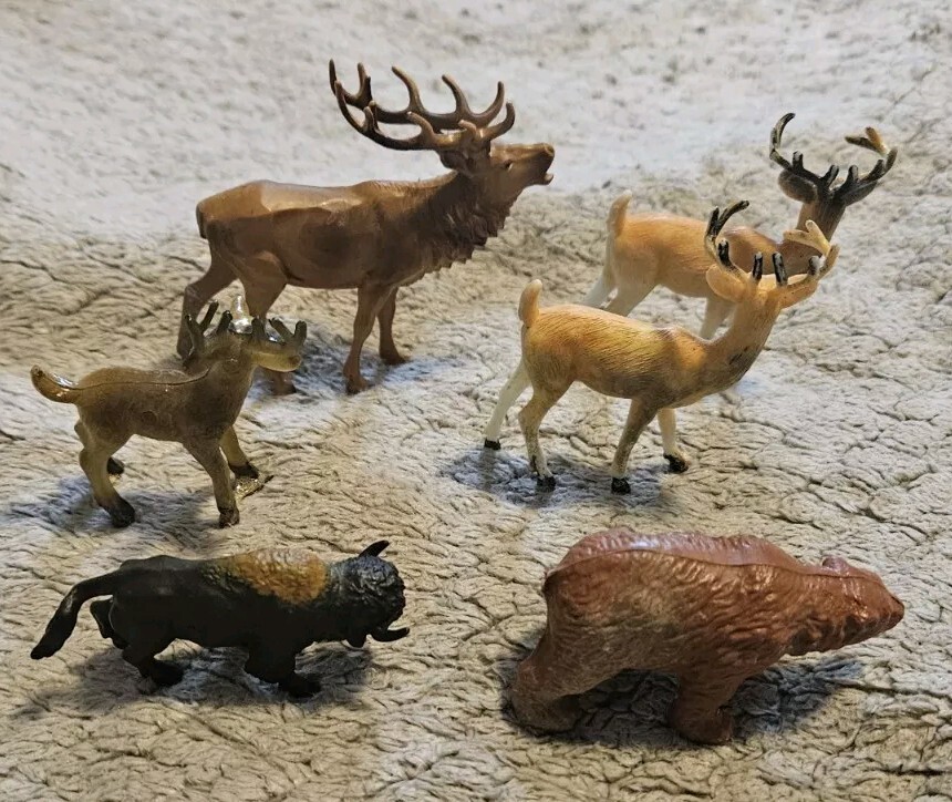 Forest Animal Figure Lot Six (6) Animals 4 Inches Long