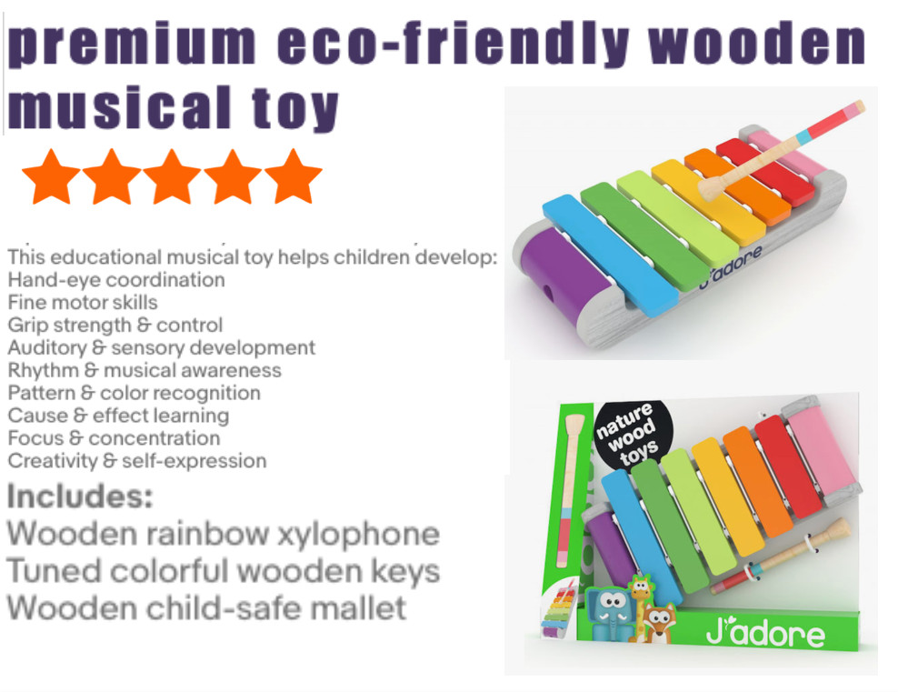 J’adore Xylophone wooden Musical Toy Montessori Educational music Instrument
