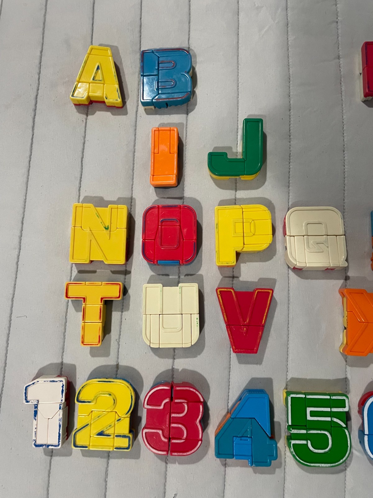 Alphabet Transforming Robot Toys Lot Letters Numbers A-Z 1-9 Not Complete