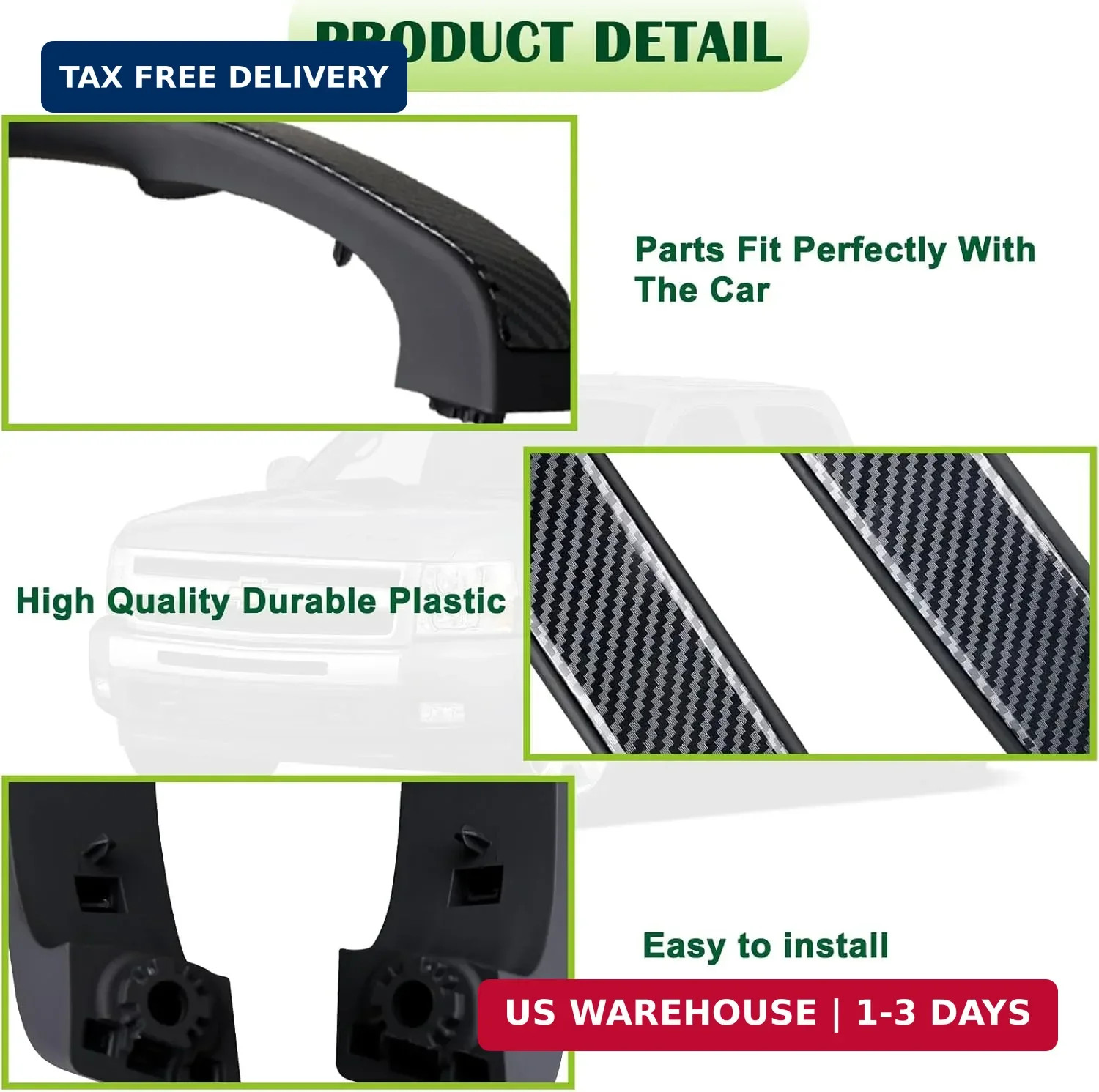 Pair Interior Door Pull Handle Armrest Inside Grab Handle Front Left&Right Side