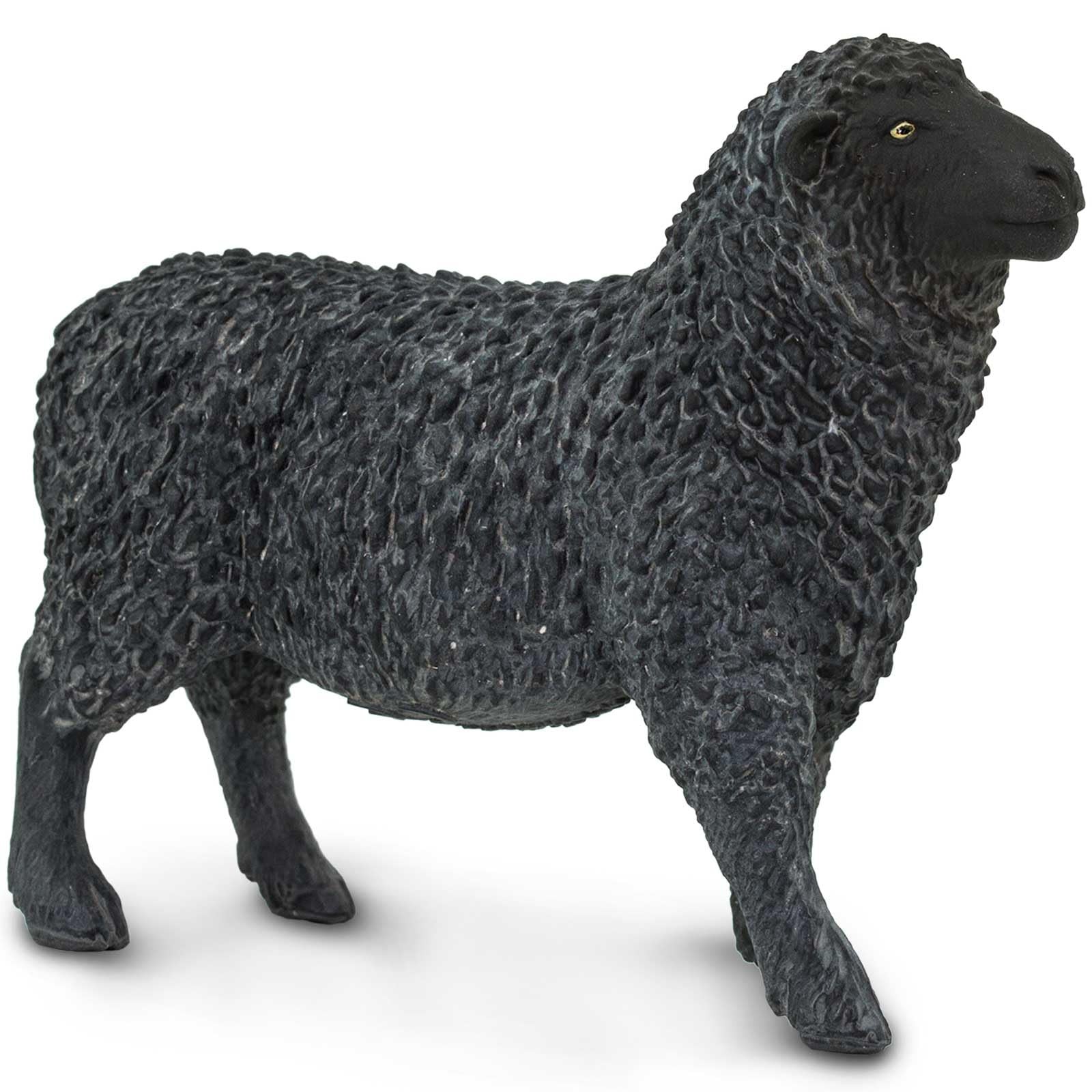Black Sheep Figurine – Realistic, Hand-Painted 3.25″ Model Figure – Educational