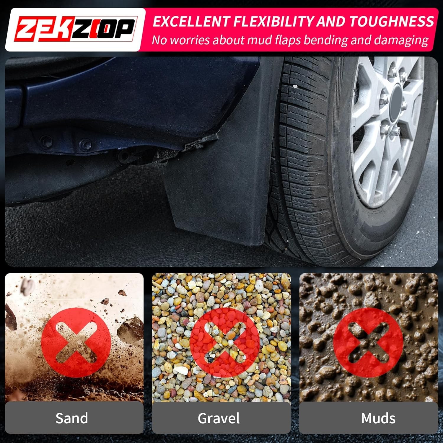 Mud Flaps 2024 2025 2026 Toyota Tacoma Without Fender Flare Mud Guards Set