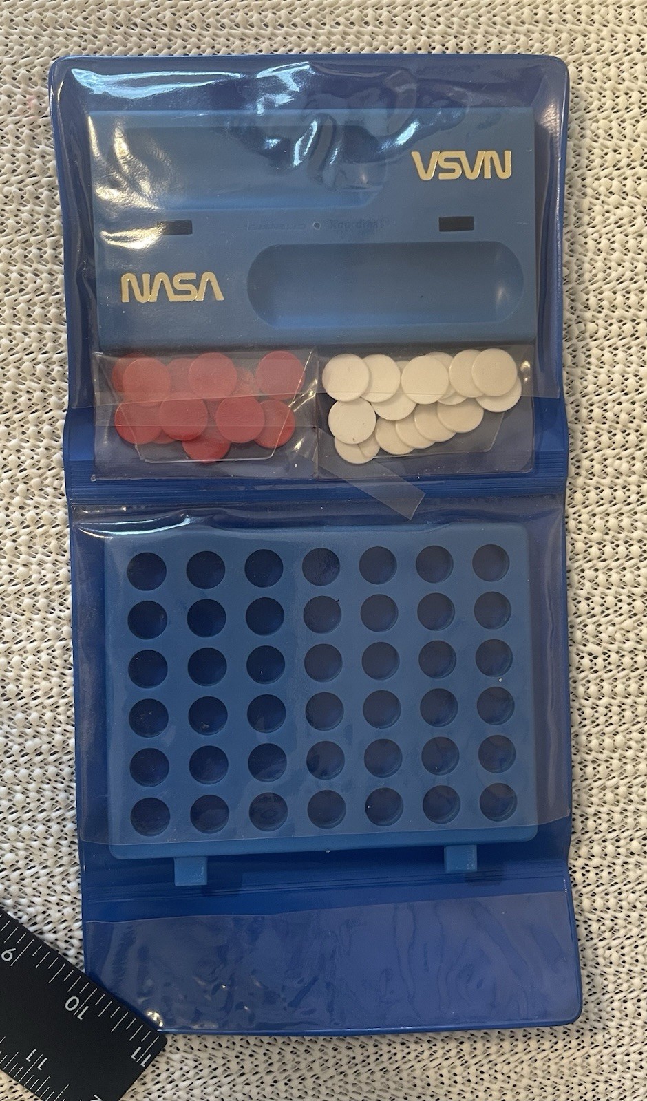 Vintage NASA Branded Shuttle Game travel size version in blue vinyl case- RARE