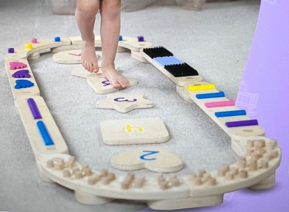 Balance Board Beam Oval Stepping Stones Wooden Montessori Cateam 3 yrs.+