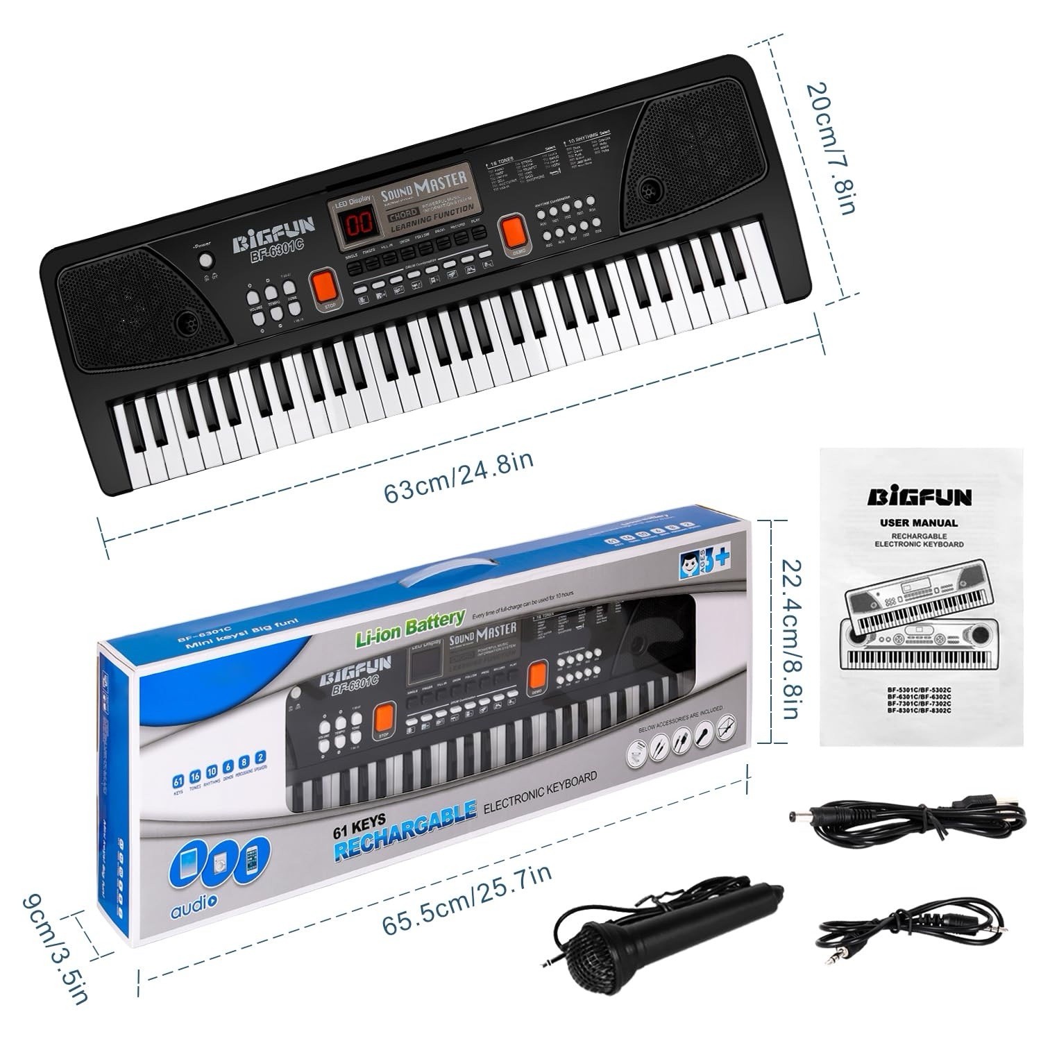 Piano for Kids with Microphone, Music Stand Piano Toys for Boys Girls Ages 3-12