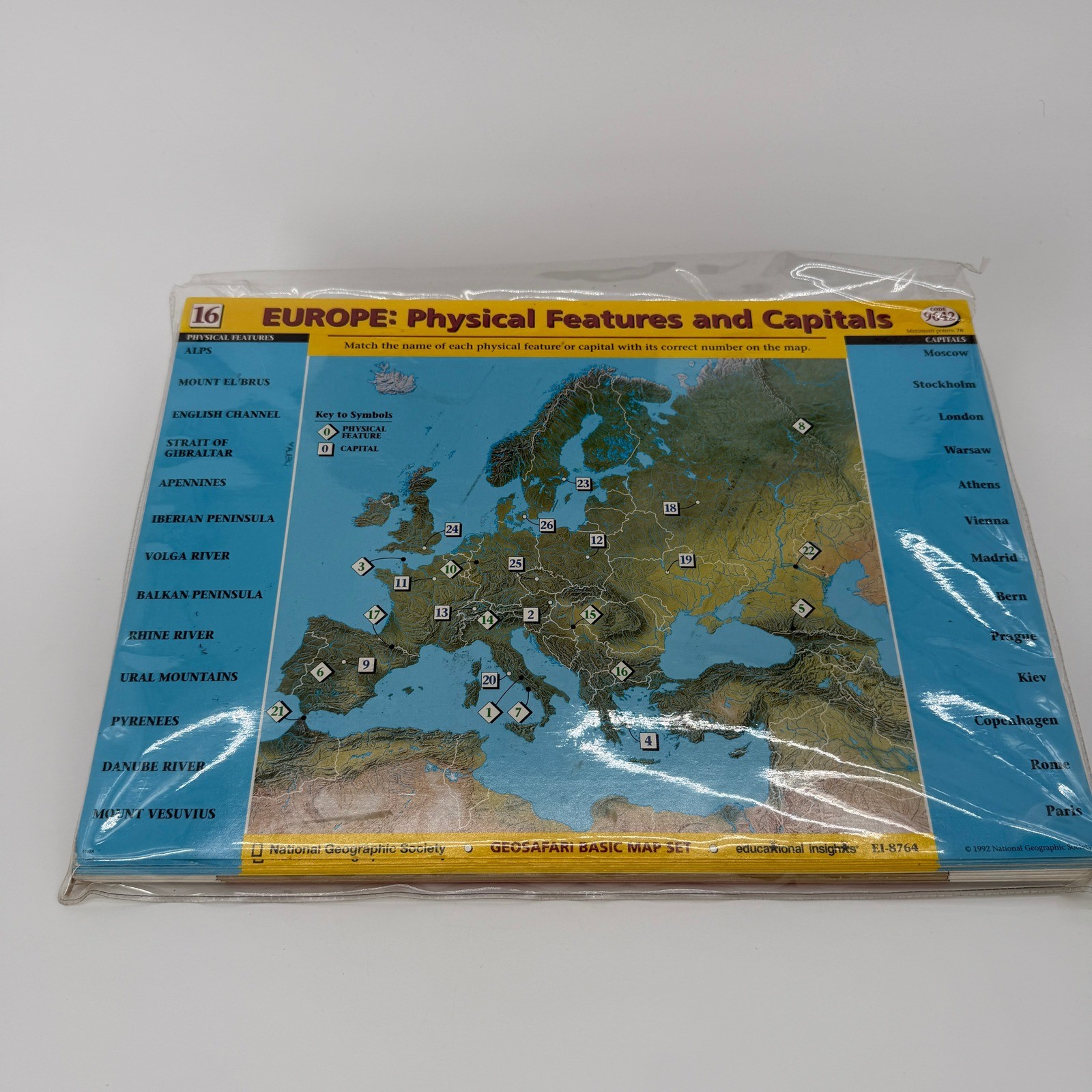 GeoSafari Lesson Game Cards–More US Geography Map SET EI-8710 VTG 1989 *READ