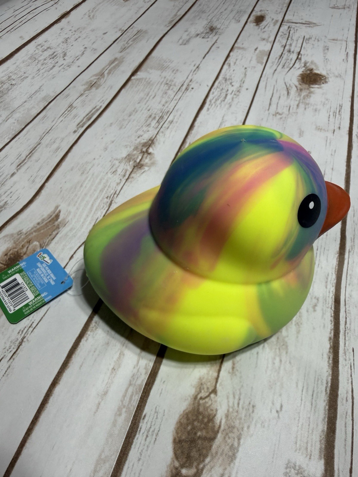 NEW Toymendous Squeeezy VIRAL Rainbow Jumbo Squeeezy Tye Dye Duck Squish Toy