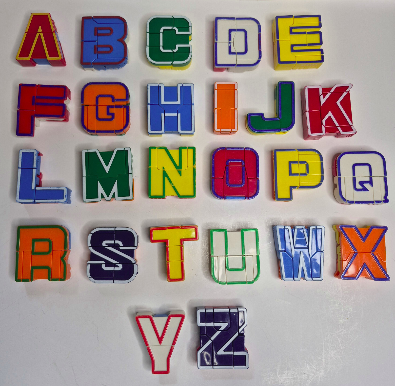 VTG 80s ALPHA BOTS Alphabet Transformers Letter Robots LOT OF 25 Preschool no V